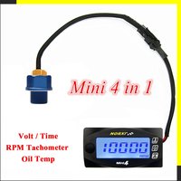 Motorräder Öltemperatur Spannung Zeit Drehzahl Drehzahlmesser Norxi Mini 4-in-1-LED-Digitalanzeige Quad-Meter für nmax125