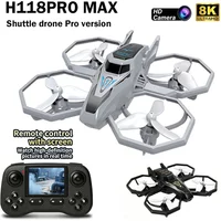 H118Pro Drone Professional 8K HD Camera Night Light Aerial Photography Optical Flow With Screen Shuttle Drone RC Quadcopter Toys