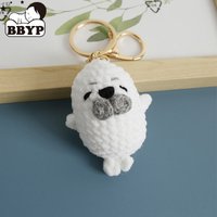 Handmade crochet pendant wool crochet Seal doll keychain Kitten dolls keychain keyring pendant school bag keychain Figure