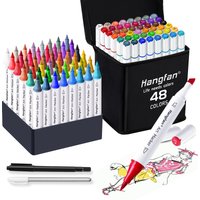 Hangfan alcohol marker pen, 48 color double pointed art coloring marker pen set, suitable for teenagers, adults, books, sketches