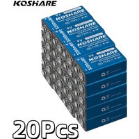 KOSHARE Rechargeable Battery 9V 3200mWh Type-C High Capacity Lithium Battery for Multimeter Smoke Detector Pedal with Cable