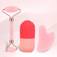 3pcs portable facial massage tool set, universal, battery-free, suitable for daily skin care massage.