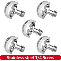 Portable Stainless steel 1/4 Camera Screw for Quick Release Plate 1/4 Folding C-ring Adapter Tripod Monopod Camera Plate