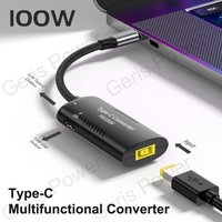 100W DC to USB C Power Adapter Converter for Macbook Lenovo Hp Asus Huawei Laptop Tablet Phone Type C QC3.0 Fast Charging Cable
