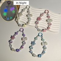 Luminous Mobile Phone Chain Fashion Bowknot Star Heart Style Short Bracelet Phone Strap Kawaii Phone Pendant Phone Accessories