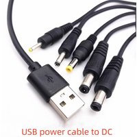 1PCS USB Power Cable Conversion DC Round Hole 5.5-2 Plug Fan Desk Lamp Toy 3.5 Router Charging Cable 4.0 22AWG