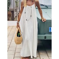 2026 Summer Casual Spaghetti Strap Long Dress Women Comfortable Sleepwear Loose Homewear Vacation Sleeveless Backless Dresses