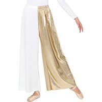 Women Choir Praise Lyrical Dance Pants Liturgical Worship Costume Metallic Shiny Wide Leg Trousers Modern Contemporary Dancewear