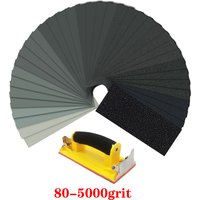 36pcs 230x93mm Wet Dry Sandpaper Sheets,Silicon Carbide Sand Paper for Wood Metal Polishing 9 x 3.6 Inch