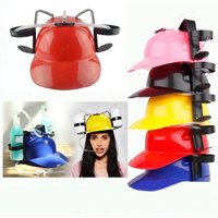 New Plastics Beverage Helmet Headgear Hat Type With straw Beer Beverage Hat Drinking Helmet