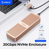 ORICO 20Gbps M.2 NVME SSD Case with Built-in Cooling Vest Upgraded Aluminum Type-C M2 NVME SSD Enclosure for Solid State Drive