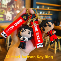 MJ Jackson Keychain Classic Singer Key Ring of Dance Holder Pendant Key Chains Michael Jackson Men's and Women's Gift