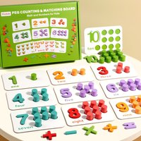 Wooden Math Enlightenment Teaching Aid, Early Teaching Children's Number Cognition, Pairing, Addition Subtraction Toy