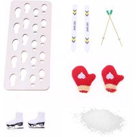 New 1 Set Dollhouse Miniature Wooden Ski Board Christmas Scene Decoration Dolls House Xmas Accessories Kids Toys Gift