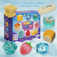 8 Pieces Squishy Fun Box Sensory Fidget Toys Cute Soft Simulation Stress Relief Squeeze Toys For Kids Adults Birthday Gift