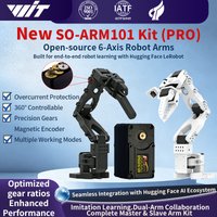 SO-ARM101 Low Cost Open-Source AI 6-Axis Robot Arm Servo Motor Kit Pro for LeRobot Hugging Face Projects DIY Robotics Developer