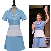 Musical Waitress To Feature Cosplay Costume Blue Maid Dress Adult Women Broadway Musical Waitress Cosplay Dress