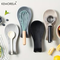 1Pcs Silicone Spoon Holder Kitchen Spoon Rest Utensil Heat Resistant Storage Shelves Kitchen Cooking Tools Kitchen Accessories