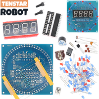 TENSTAR DS1302 DIY Rotating Digital LED Display Module STC15W408AS Electronic Digital Clock Kit 51 SCM Learning Board