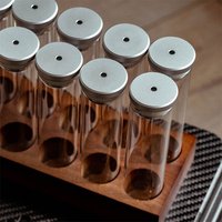 120mm Coffee Beans Storage Bottle Tube with Metal Cap One Way Exhaust Valve Glass Container Single Dose Sealed Jar Barista