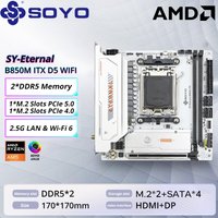 SOYO B850M ARGB Motherboard WIFI6 MINI-ITX Dual-Channel DDR5 M.2 PCIE5.0 TYPE-C AM5 Socket AMD B850ITX Support(9600X 7800X3D)