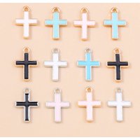 Leslie 10pcs Religious Cross Charms Pendants for Necklace Earring Gold Silver Color Plated Charms DIY Jewelry Making Supply