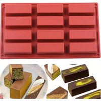 12 Cavity Granola Bar Molds Rectangle Silicone Chocolate Bar Mold For Energy Bars Protein Nutrition Cereal Bars, silicone mold