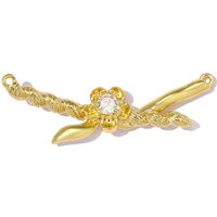 3pcs/Lot Wholesale Luxury Copper Zircon Heart Wing Connector Necklace Pendants Flower Tassels DIY Charms Woman Lobster Jewelry