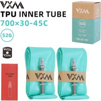 AliExpress VXM 2Pcs Ultralight Bike TPU Inner Tube 700X30/32/35/38/40/45C Road Bicycle TPU Material Tire 45mm/65mm Length Zinc Alloy Nozzle Ro