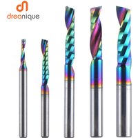 1 szt. Frez spiralny z węglika spiekanego AAAAA, jednopiórowy, 3.175, 4, 5, 6mm, do aluminium, frez do drewna, akrylu, powłoka DLC
