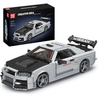 Mould King 10113 Technical Car Toys The Skyline R34 Sport Car Building Block Assembly Car Model Brick Set Kids Christmas Gift