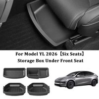 Under Seat Storage Box For Tesla 2026 Model YL 6-Seat TPE Drawer Front Rear Seat Lower Organizer Tray Car Interior Accessories