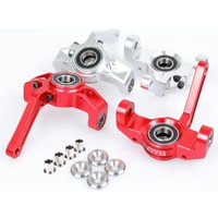 GTBRacing CNC Aluminum Front Spindle Steering Block for RC Car 1/5 LOSI DBXL DBXL-E/2.0 MTXL Upgrade Part (Silver/Red)