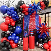 127pcs Red Blue Black Explosion Star Balloons Garland Arch Kit Latex Balloons Birthday Party Decoration Spider Decoration Gifts