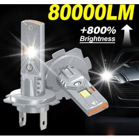 2PCS H1 H7 LED Headlight Bulbs H4 H11 HB3 HB4 9005 9006 H9 H8 Mini 80000LM 6000K CSP Car Headlamps 300W Automobile LED Lamp 12Vs
