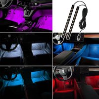 Car Neon Light Foot Light LED Interior Decoration Backlight Cigarette Lighter USB Atmosphere Lamp Vehicle Accessories Wholesales