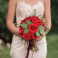 Artificial Flowers Rose 50pcs W/Stem for DIY Wedding Bouquets Centerpieces Arrangements Party Baby Shower Mothers Day Decoration
