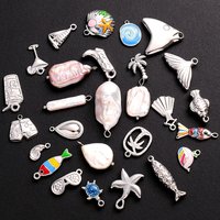 5pcs Sea Charm Glasses Sailboat Starfish Pendant Stainless Steel Pendants For Jewelry Making Supplies DIY Keychain Bag Findings