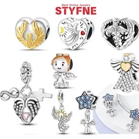 Silver-Plated Hollow Heart Bead Charms Beads Fit Original Bracelets Bag Keychain Charms Beads Pendant Diy Women Jewelry Gift