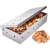LMETJMA Smoker Box For Gas Grill or Charcoal Grill Stainless Steel Smoke Box Grilling Smoking Box Works with Wood Chips JT43