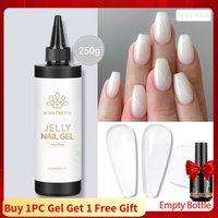 BORN PRETTY 250g Milky White Jelly Nude Gel Nail Polish Refilled Package Translucent Clear Semi Permanent Soak Off UV Gel