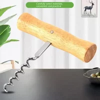 1PCS Cute Wine Opener with Wooden Handle Stainless Steel Corkscrew Wine Bottle Opener Easy Novelty Fun Wine Wing Wood Tools New