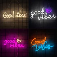 Heart-Shaped And Letter Icons, Used For Bedroom, Party, Studio, Bar, Game Room Decor, Gifts For Lovers,Good Vibes Neon Signs.