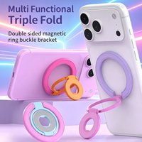 360° Rotation Dual Magnetic Phone Holder for Magsafe Car Strong Magnet Stand Gym Folding Support for iPhone 17 16 15 Pro Samsung