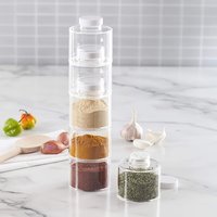 Stapelbares Gewürz regal, Set mit 6 Gewürz dosen, platzsparendes Küchen gewürz mit Deckel, für Kräuter, Gewürze, Gewürze