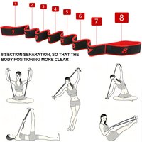 Yoga Pull Strap Belt Girl Elastic Latin Dance Stretching Band Loop Yoga Pilates GYM Fitness Exercise Resistance Band With Number