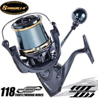 SAMOLLA New Saltwater Fishing Reel Spinning 10+1BB 4.1:1 Max Drag 25KG Carp Water-Proof Reels Worm Sharft Pesca Tackle Long Shot