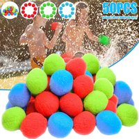 50pc Water Balls Cotton Water Fight Toy Sponge Water Ball Sandbag Ball with Bag for Swimming Pool Beach Lawn Out Summer Game Toy