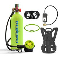 DEDEPU 2.3L Mini Diving Oxygen Tank Kit with Backpack & Snorkel – Aluminum Material with Copper Valve