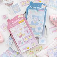 50Pcs Dream Garden Patchwork Writing Paper Stickers, Pastel Cake House Butterfly Decor Sheets for Journal DIY